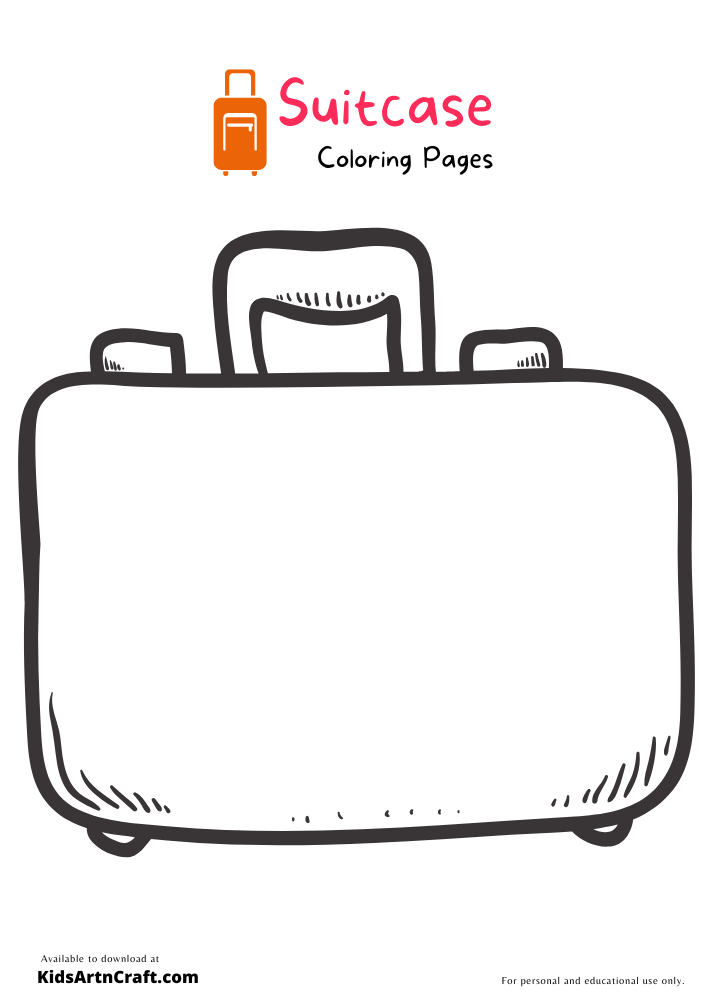 Suitcase coloring pages for kids â free printables