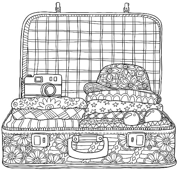 Holiday suitcase colouring page colormattersapp coloring pages free printable coloring pages coloring pages for girls