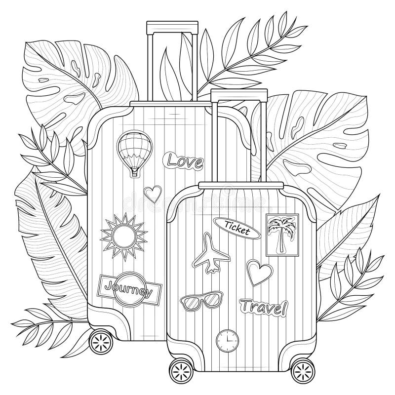 Coloring luggage stock illustrations â coloring luggage stock illustrations vectors clipart