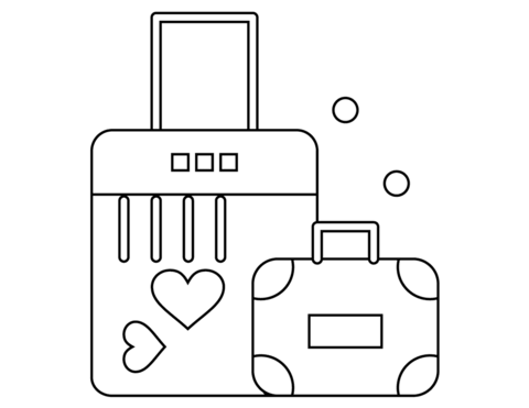 Valentines day suitcase coloring page free printable coloring pages