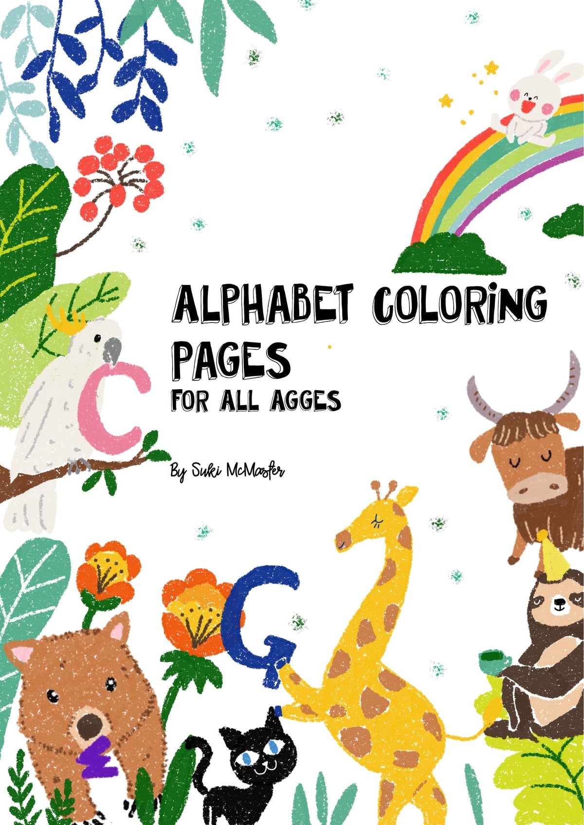 Suki mcmaster alphabet colouring in pages digital printable download â