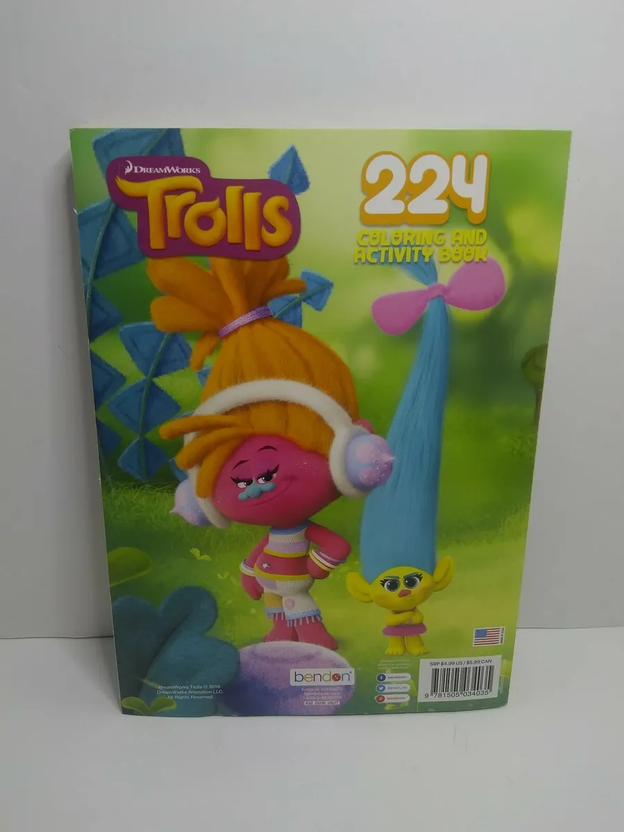 Page dreamworks trolls coloring book childrens includes stickers lot of