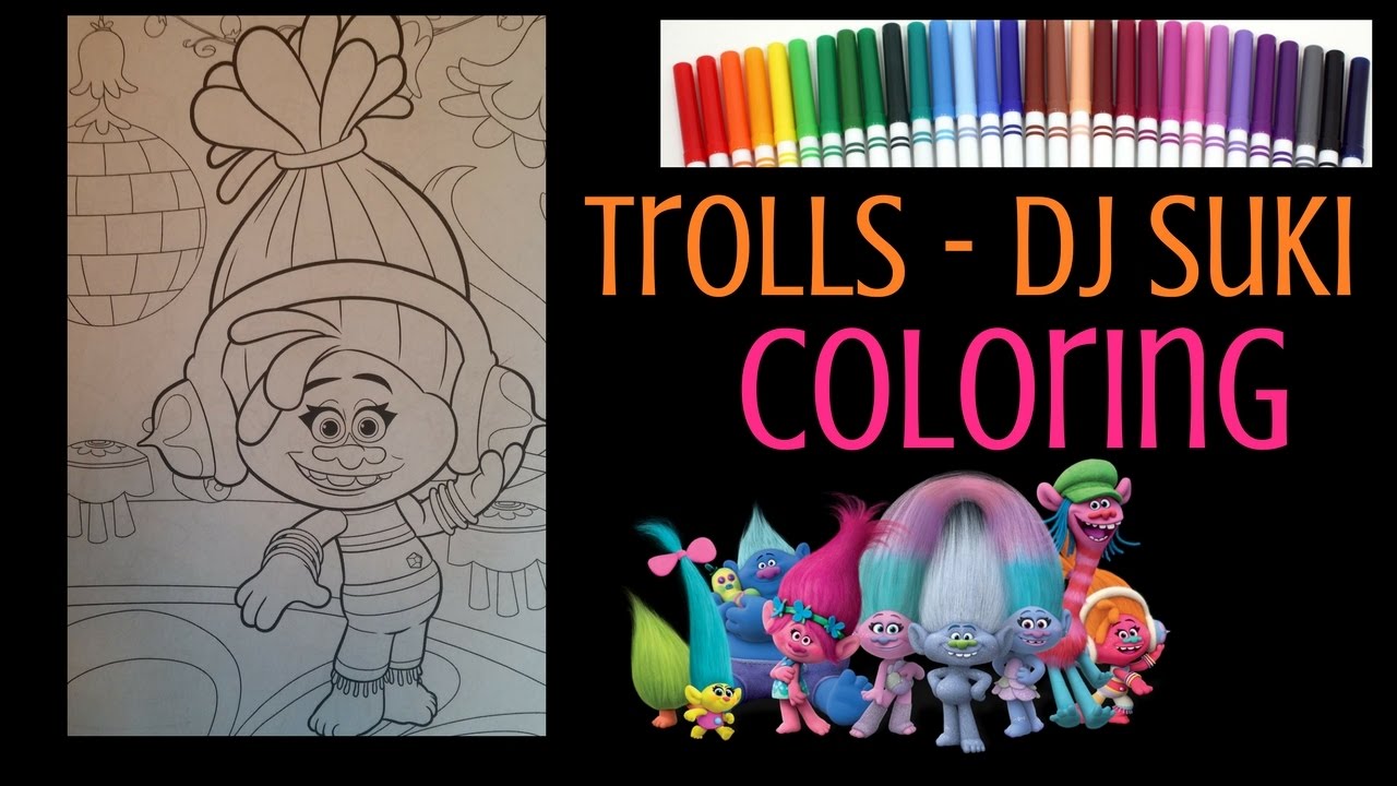 Trolls coloring book with arkers