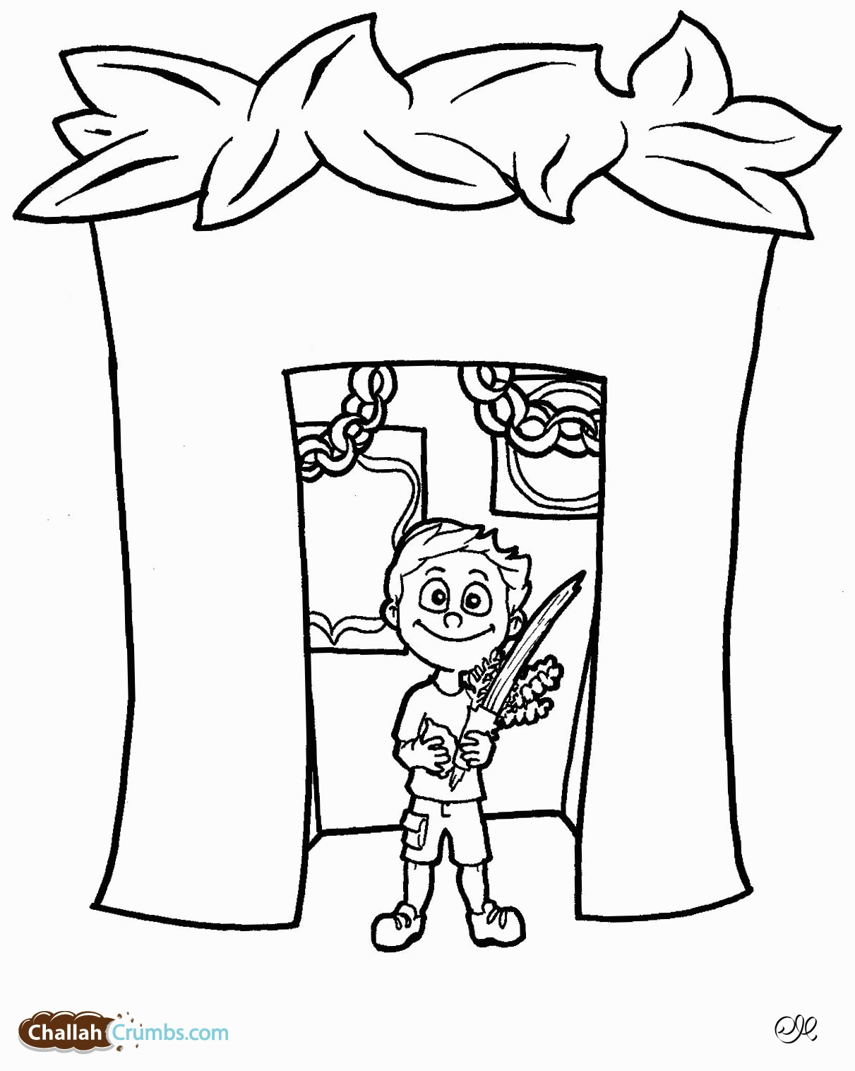 Sukkot coloring page printable for free download