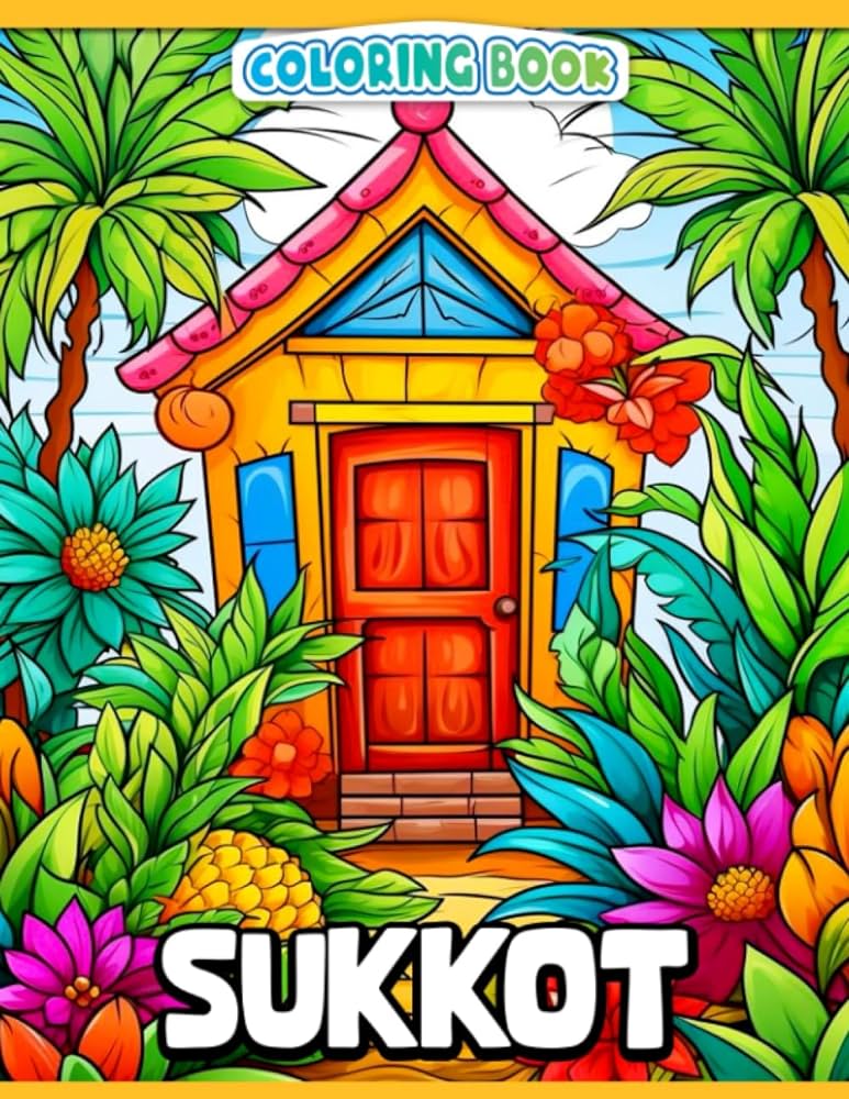 Sukkot coloring book coloring pages with religious symbols lulav torah sukkah etrog to celebrate jewish holiday tishrei for toddlers and children montoya kayla books