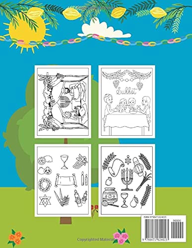 Sukkot coloring book for kids activity book celebrating the jewish day with sukkah lulav kreplech and more cute pictures for children happy sukkot mejru ash books