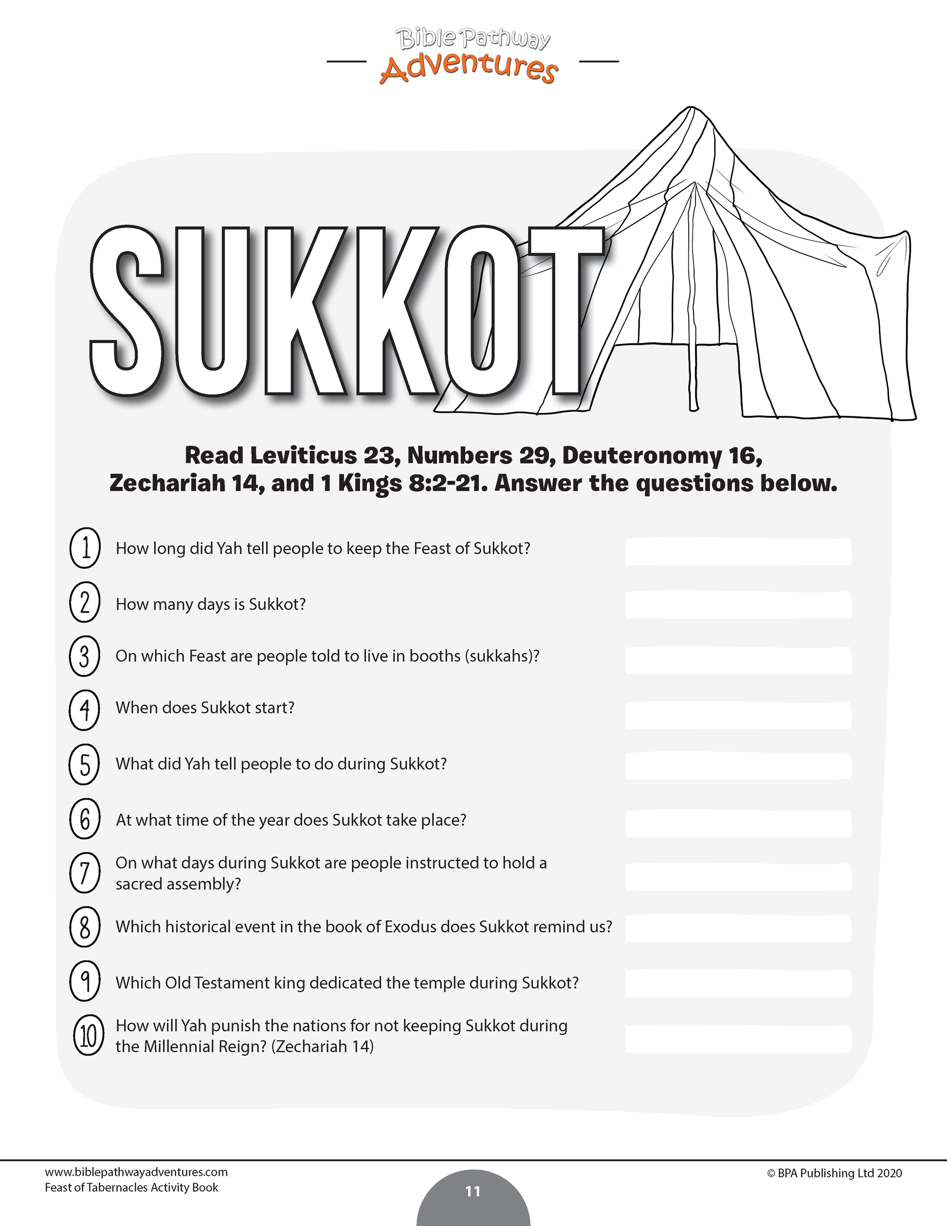 Feast of tabernacles sukkot activity book pdf â bible pathway adventures