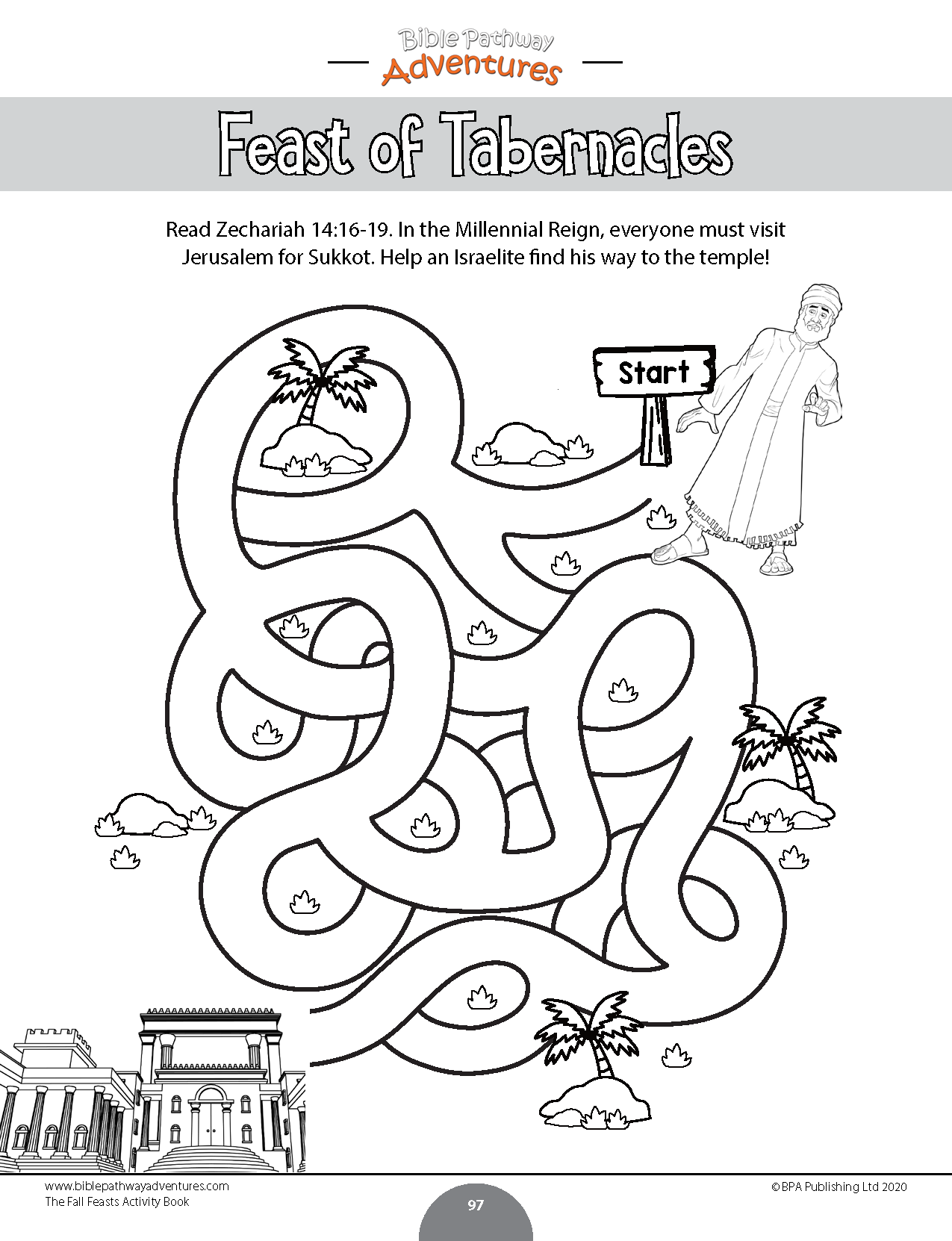 Feast of tabernacles sukkot activity book â bible pathway adventures