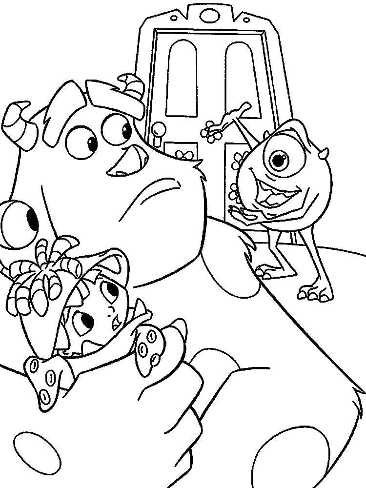 Online coloring pages coloring page sully and boo coloring pages monsters inc download print coloring page