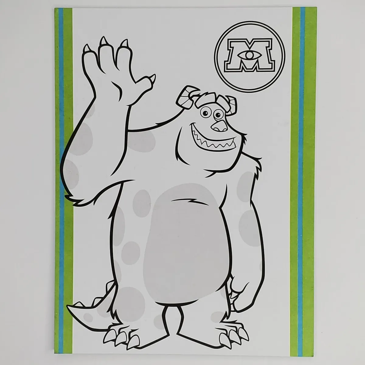 Monsters inc coloring book postcard sulley sullivan disney pixar x