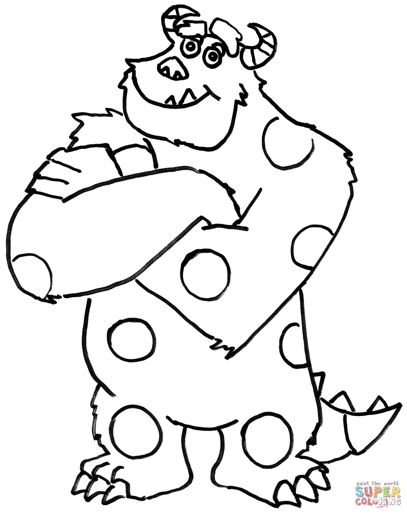 Sulley coloring page free printable coloring pages