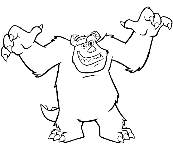 Kids under monsters inc coloring pages