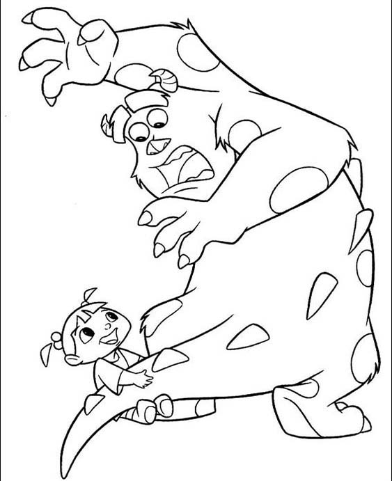 Free easy to print monsters inc coloring pages