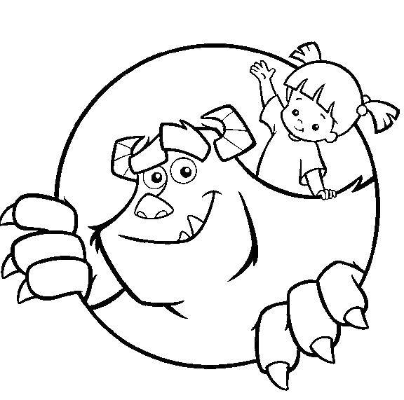 Online coloring pages boo coloring sully and boo coloring monsters inc