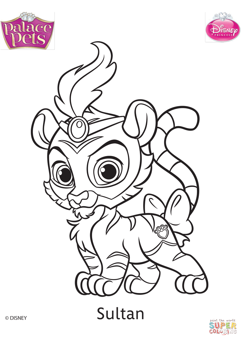 Palace pets sultan coloring page free printable coloring pages