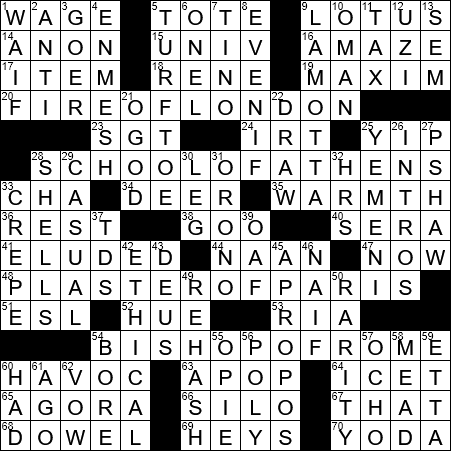 La times crossword answers jan tuesday