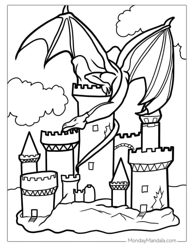 Castle coloring pages free pdf printables