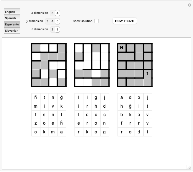 Cryptography using a d maze