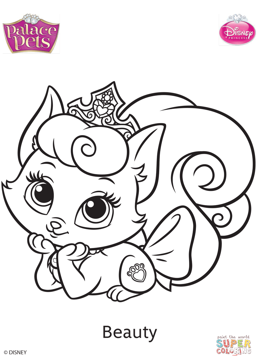 Palace pets beauty coloring page free printable coloring pages