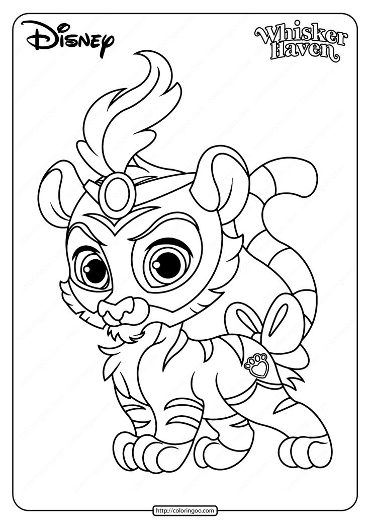 Printable palace pets sultan pdf coloring page animal coloring pages puppy coloring pages princess coloring pages