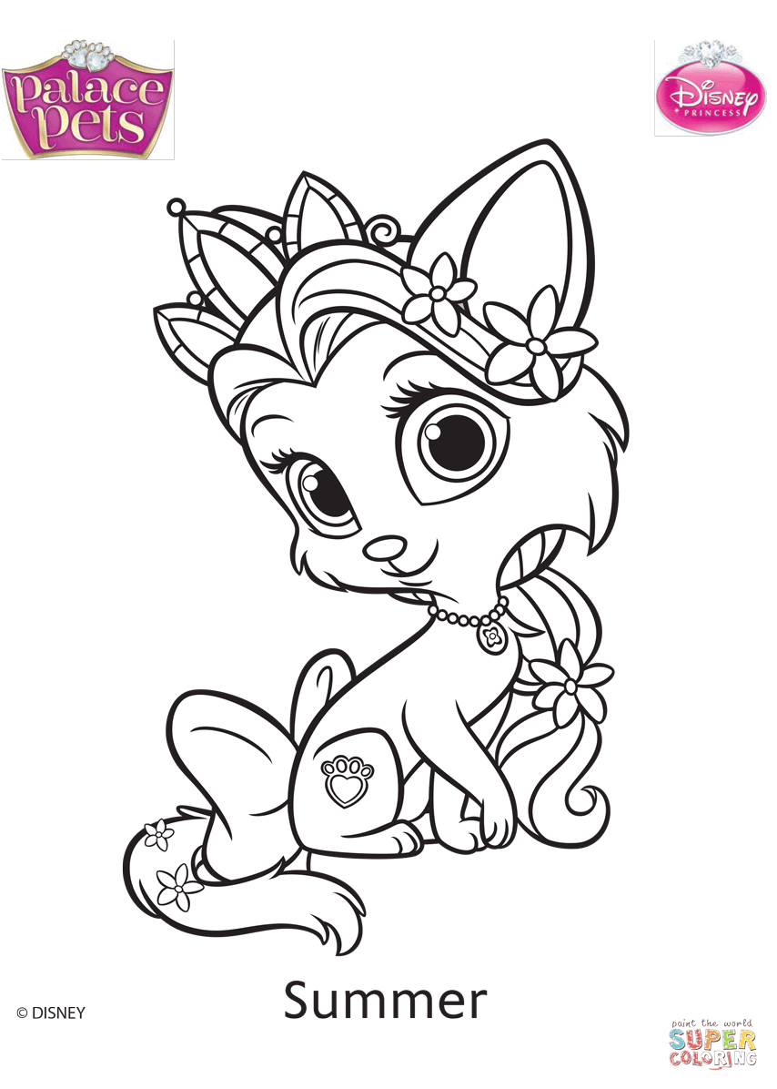 Palace pets summer coloring page free printable coloring pages