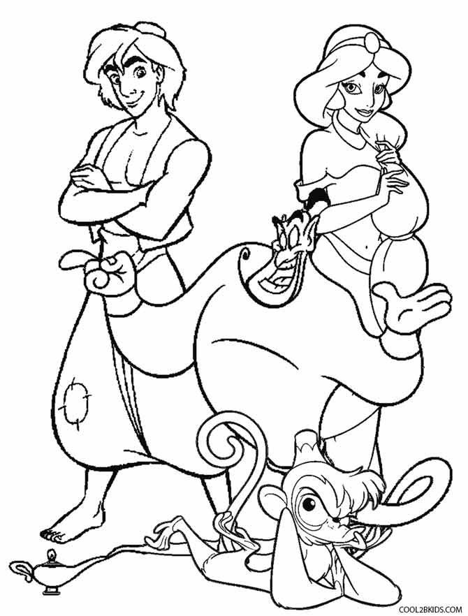 Printable jasmine coloring pages for kids