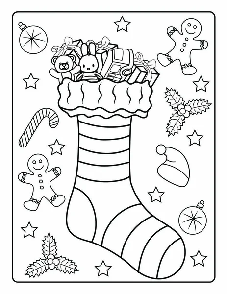 Christmas coloring activity stock illustrations