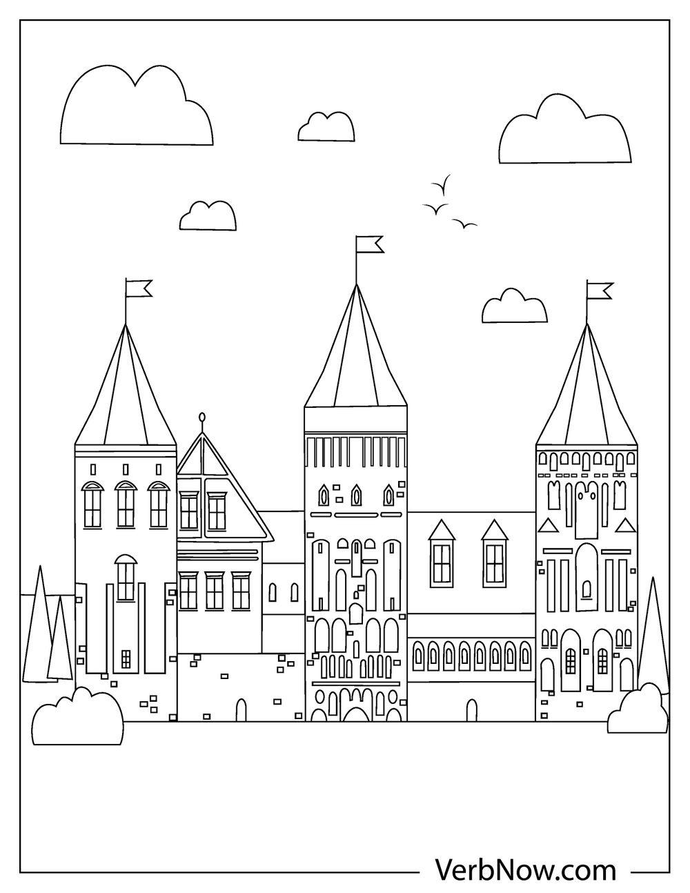 Free castle coloring pages book for download printable pdf