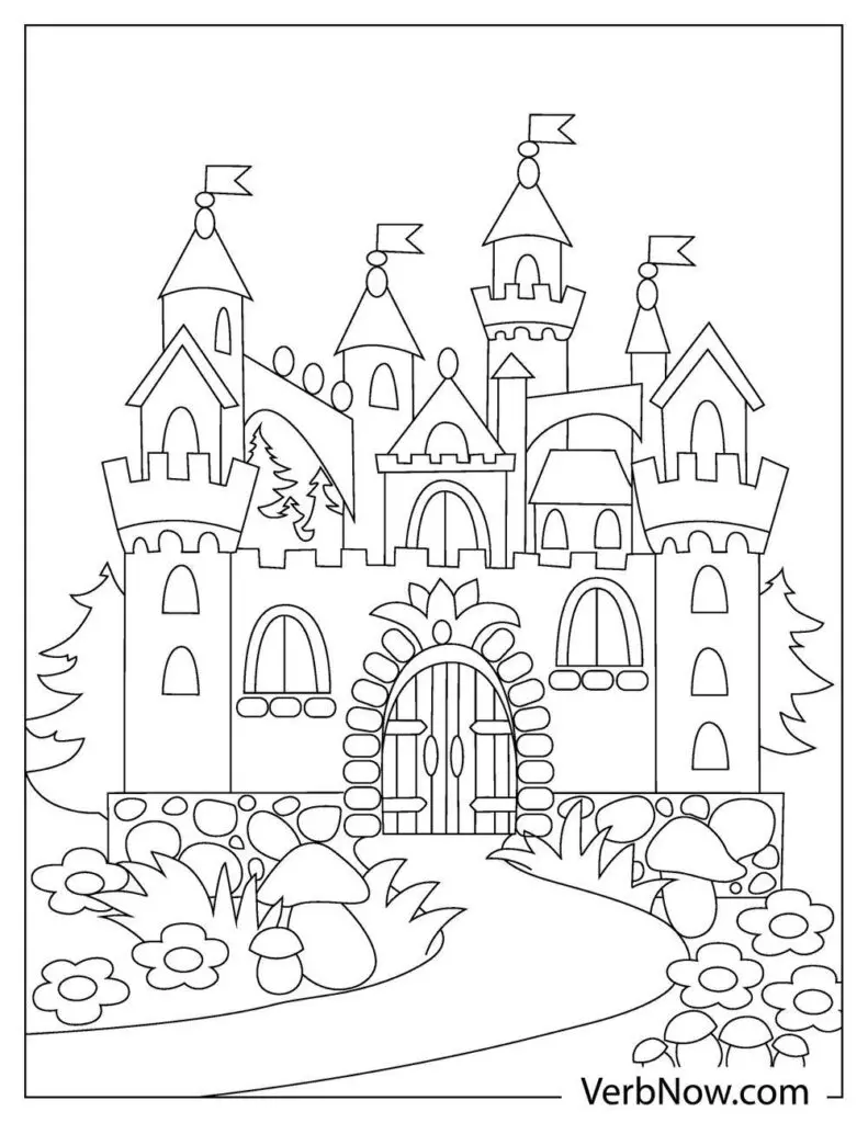 Free castle coloring pages book for download printable pdf