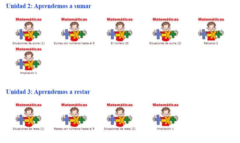 Fichas descargables para trabajar las sumas y restas