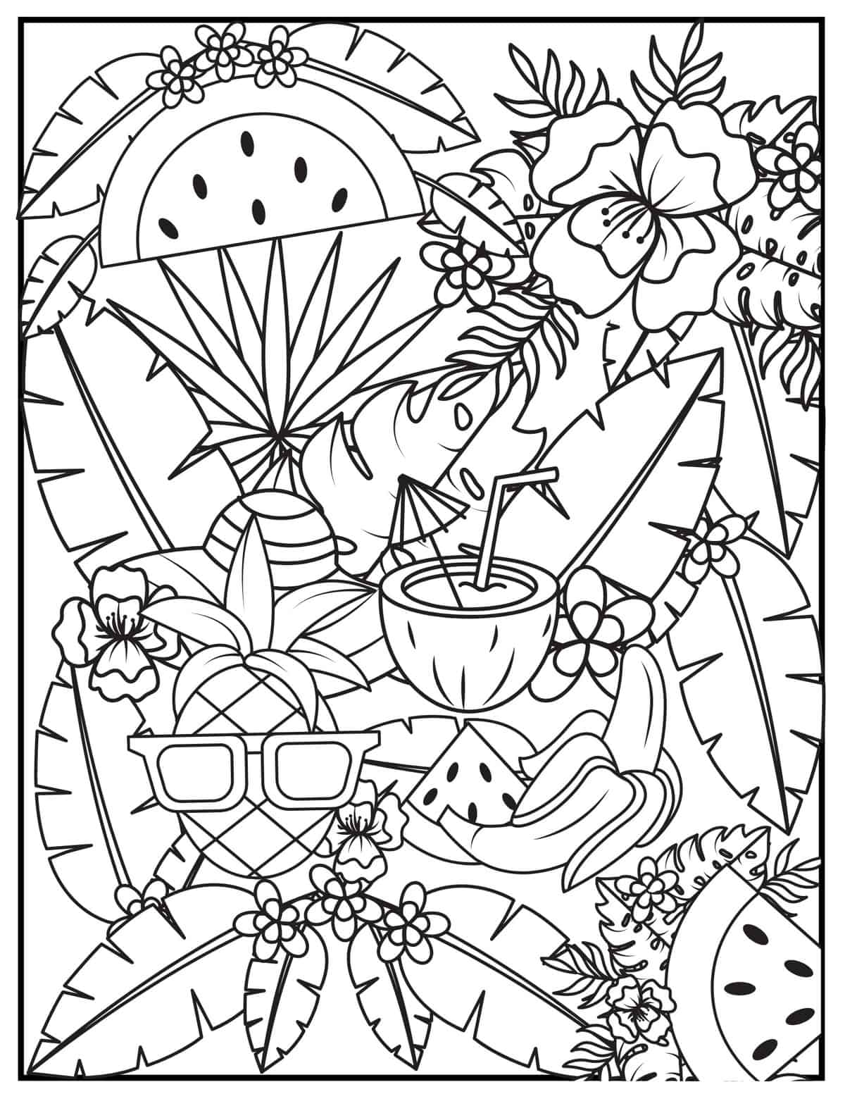 Free summer coloring pages for kids