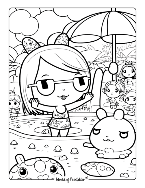 Summer coloring pages for kids adults