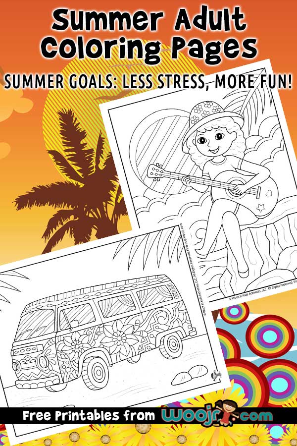 Summer adult coloring pages woo jr kids activities childrens publishing