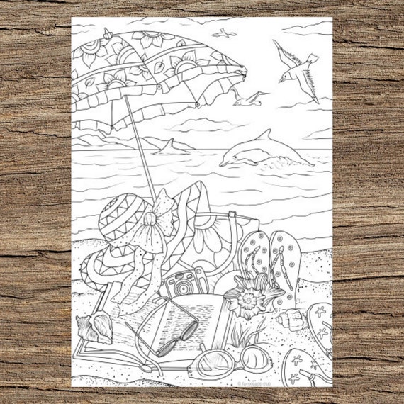 Summer day printable adult coloring page from favoreads coloring book pages for adults and kids coloring sheets coloring designs