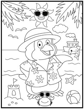 Cute animals in summer coloring pages summer time coloring sheets for kids