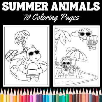 Summer vacation animal coloring pages coloring sheets by teachers helper