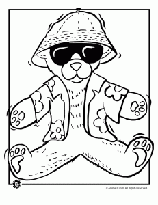 Summer coloring pages animals at the beach animal jr