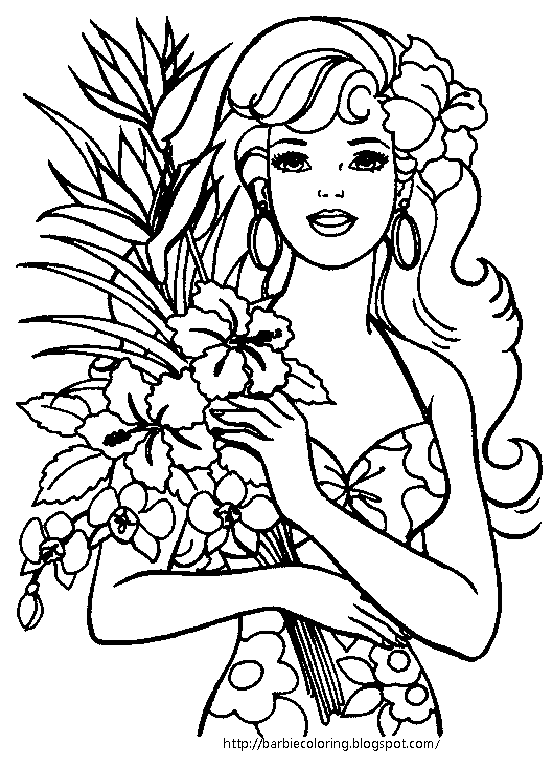 Barbie coloring pages summer barbie coloring pages