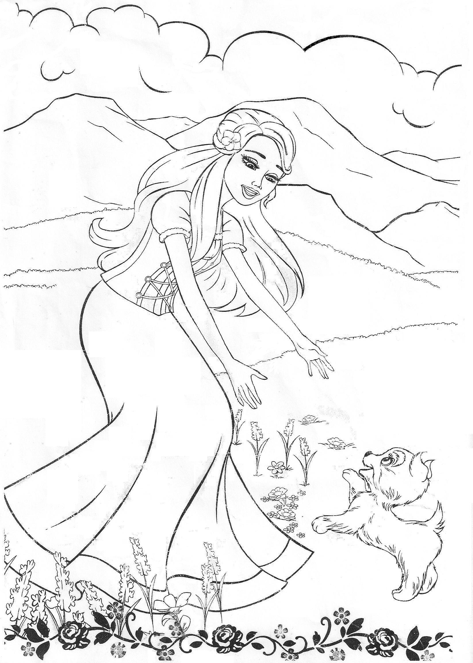 Free printable barbie coloring pages for kids