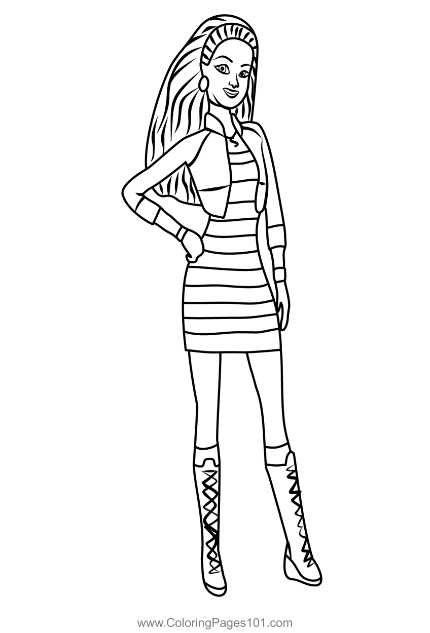 Summer from barbie life in the dreamhouse coloring page for kids