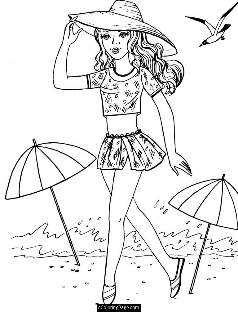 Barbie at the beach worksheet