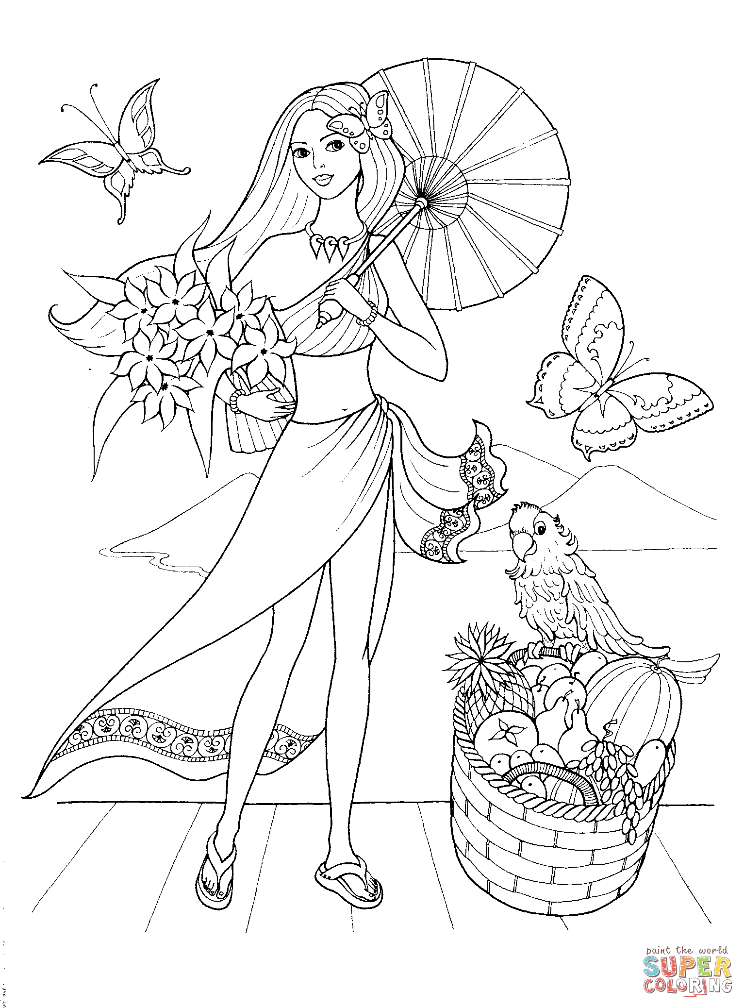 Summer style coloring page free printable coloring pages