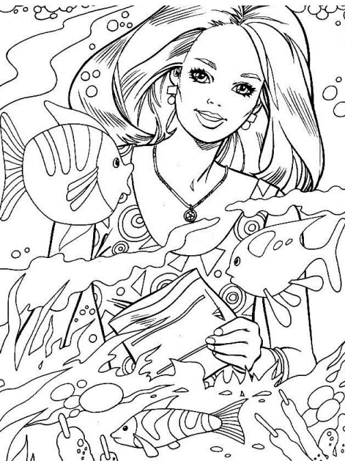 Barbie coloring pages summer barbie coloring pages