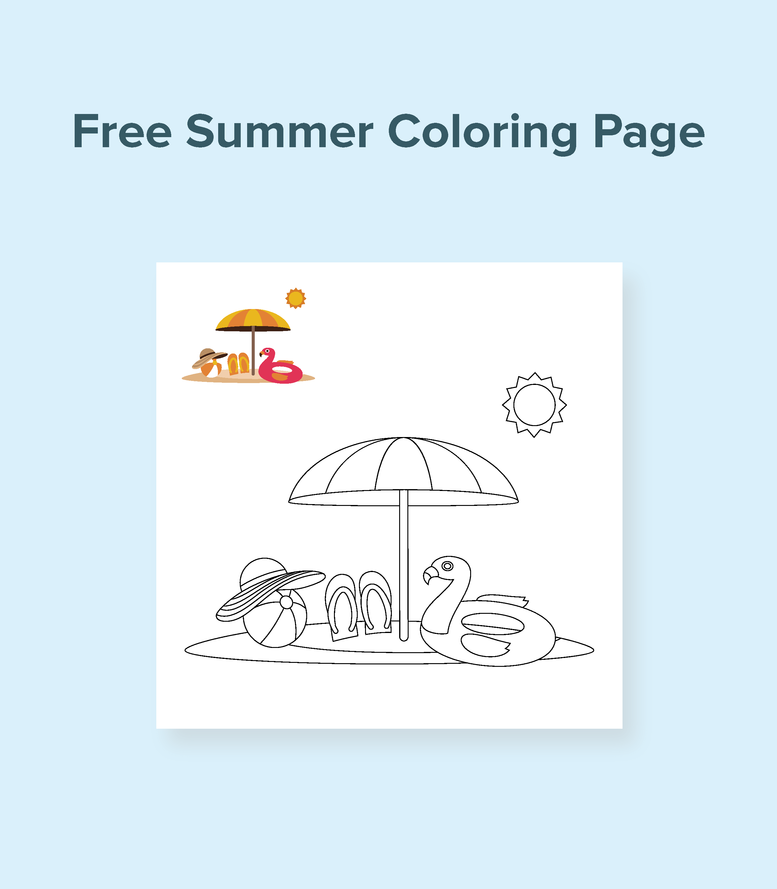 Free summer bbq coloring page