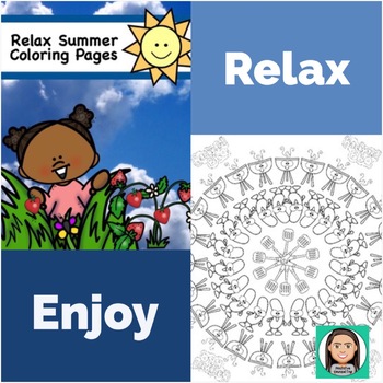 Coloring pages relax bbq strawberry picking and butterfly catching