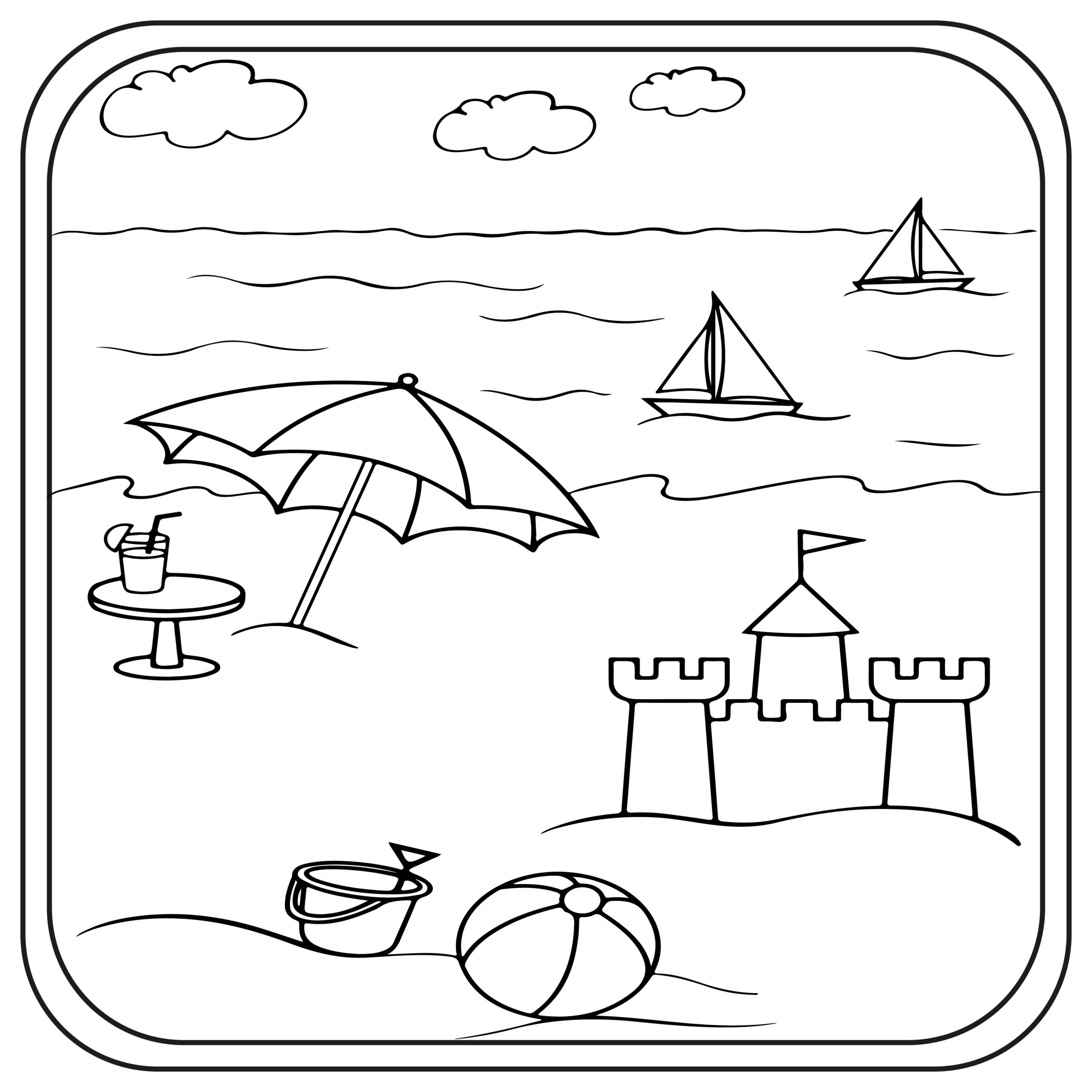 Beach coloring pages preschool kindergarten first grade made by teachers