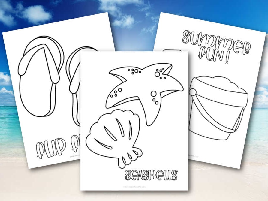 Free printable beach coloring pages