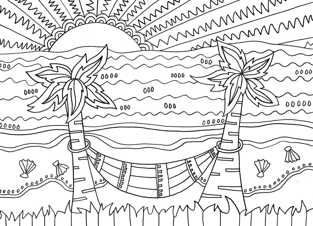 Beach coloring pages