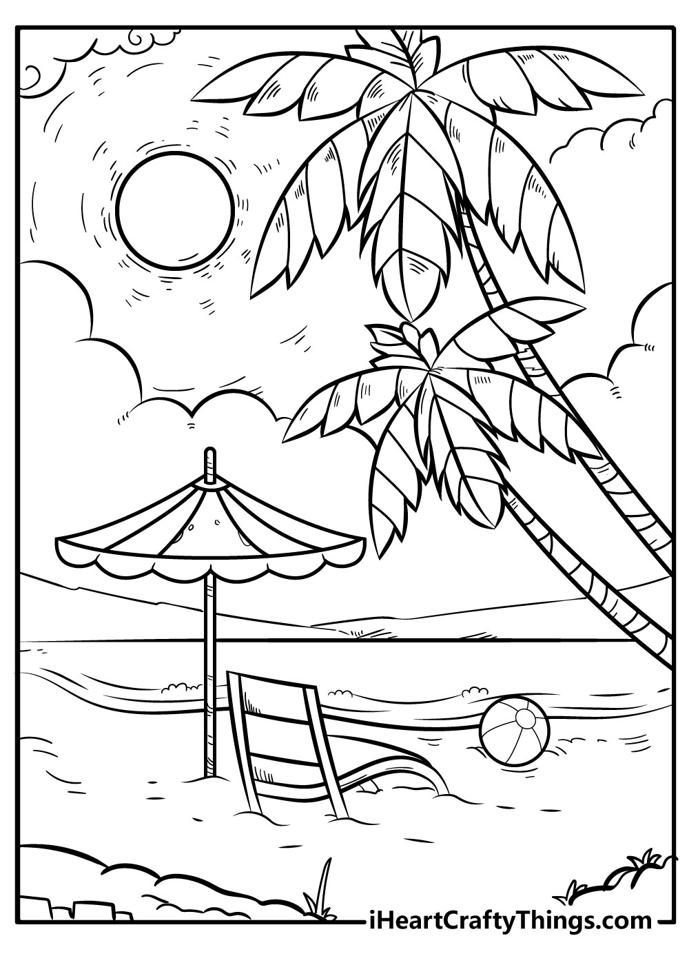 Beach coloring pages free printables