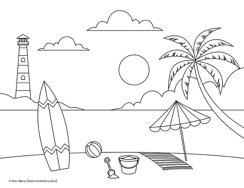 Fun summer coloring pages for kids mrs merry